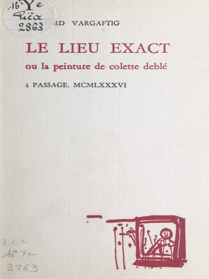 cover image of Le lieu exact